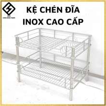 Kệ Chén Đĩa Inox Cao Cấp 2 Tầng(40X60,