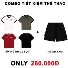 Combo Áo Thun Thể Thao Phối Sọc + Quần