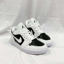 Giày Thể Thao Nam Nữ Nike Jordan 1 Cổ Thấp, Giày Thời Trang Đẹp Jodan Jd1 Panda Đen Trắng Đế Khâu Full Box Bill