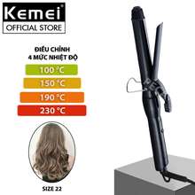 Kemei Máy uốn tóc KM-9942 điều chỉnh 4 mức nhiệt dây điện xoay 360 độ thích hợp tạo nhiều kiểu tóc uốn xoăn bồng bềnh - Hàng chính hãng
