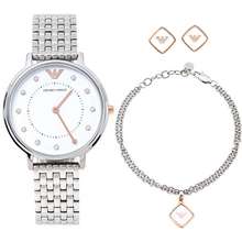 Set Đồng Hồ Nữ Quartz Diamond White Dial