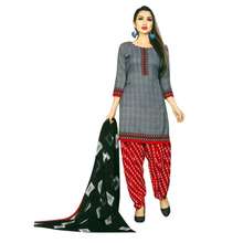 Womens Faux Crepe Printed Salwar Kameez Suit