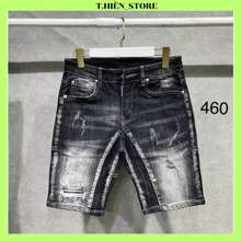 Quần Short Jean Nam 2 Đáy, Phối Loang Màu