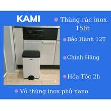 Thùng Rác 15L Inox Cao Cấp Đóng Mở Nắp