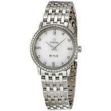 Omega Pre Owned De Ville Diamond White Mother Of Pearl Dial Ladies Watch 413 15 27 60 55 001