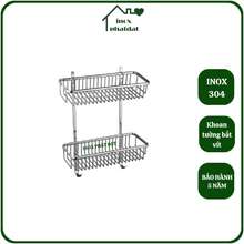 Kệ Nhà Tắm 2 Tầng Treo Tường Inox 304,