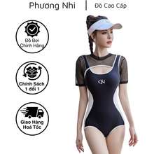 Bộ Đồ Bơi 1 Mảnh Liền Đen Trắng