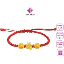 Vòng Tay Handmade Trang Sức 3 Charm Vàng 24 K 