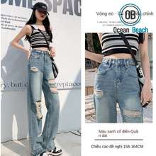 Zara Quần Jean Ống Rộng Rách Dành Cho