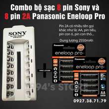 Combo bộ sạc Sony và 8 pin sạc AAA 3A