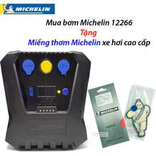 Michelin [ Khuyến mãi] Bơm lốp tự ngắt 12266 model mới tặng kèm miếng thơm xe hơi cao cấp