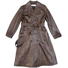 Áo Khoác Da Nữ Trech Coat Màu Nâu Đậm