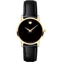 Movado Swiss Museum Classic Black Dial Women 39 S Gold Pvd Slim Leather Watch