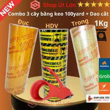 Combo 3 Cây Băng Keo Trong, Đục, Hàng Dễ