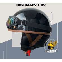 Napoli Combo Kính Uv400 Mũ Bảo Hiểm Nữa Đầu Cho Xe Moto Haley N04 - Bảo Hành 12 Tháng