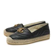 Giày Lười Nữ Leather Espadrille With Double 