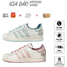 Giày Thể Thao Adidas Superstar Sò Original Màu Hồng Xanh, Giày_Adidas Nữ Bản Trung S.Cấp Full Box Bill