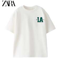 Zara Áo Thun Cotton Ngắn Tay Phong Cách