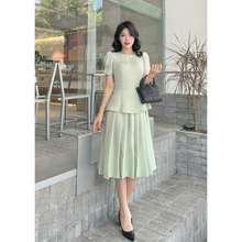 Đầm Peplum Công Sở Nhật Vy Cổ Tròn Tay 