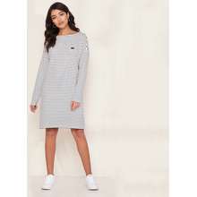 Váy Striped Boat Neck T Shirt Dress Màu Trắng 