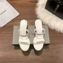 Balenciaga Giày Cao Gót Giày Sandal Gót Dày