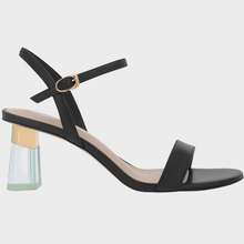 Giày cao gót C K Clear Trapeze Heel Sandals CK1 