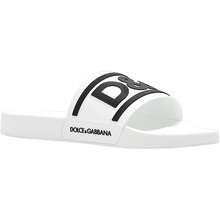 Dép Nam Dolce Gabbana D G White Rubber Slides