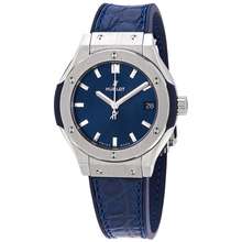 Hublot Classic Fusion Blue Dial Blue Leather Ladies Watch 581 Nx 7170 Lr