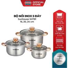 Bộ Nồi Inox 5 Đáy Sh781 Đáy Từ, Sử