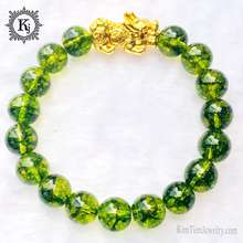 Vòng Tay Đá Peridot Tỳ Hưu Bạc Mạ