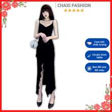 Hàng Quảng Châu - Đầm maxi 2 dây xẻ tà 