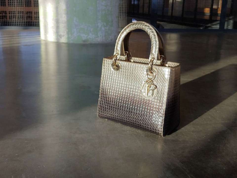 Medium Lady Dior Gold Bag